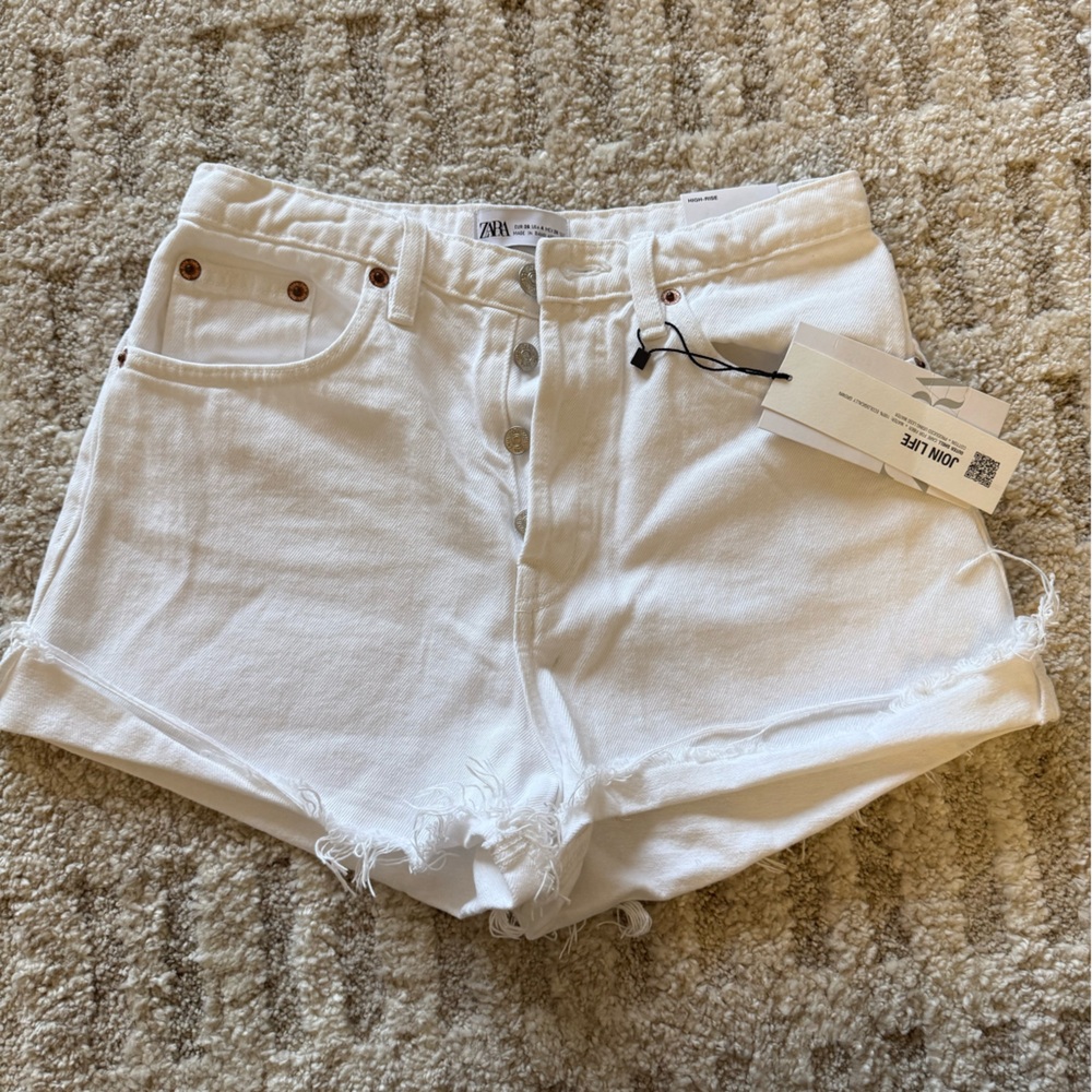 Zara White Jean Shorts